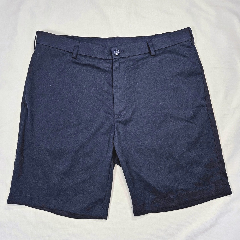 Roundtree &‎ Yorke 38 Navy Blue Stretch Flat Front Chino Shorts